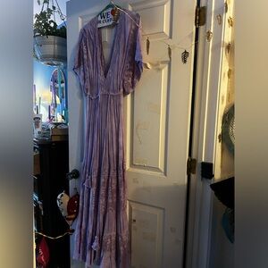 Tree of Life purple boho maxi dress